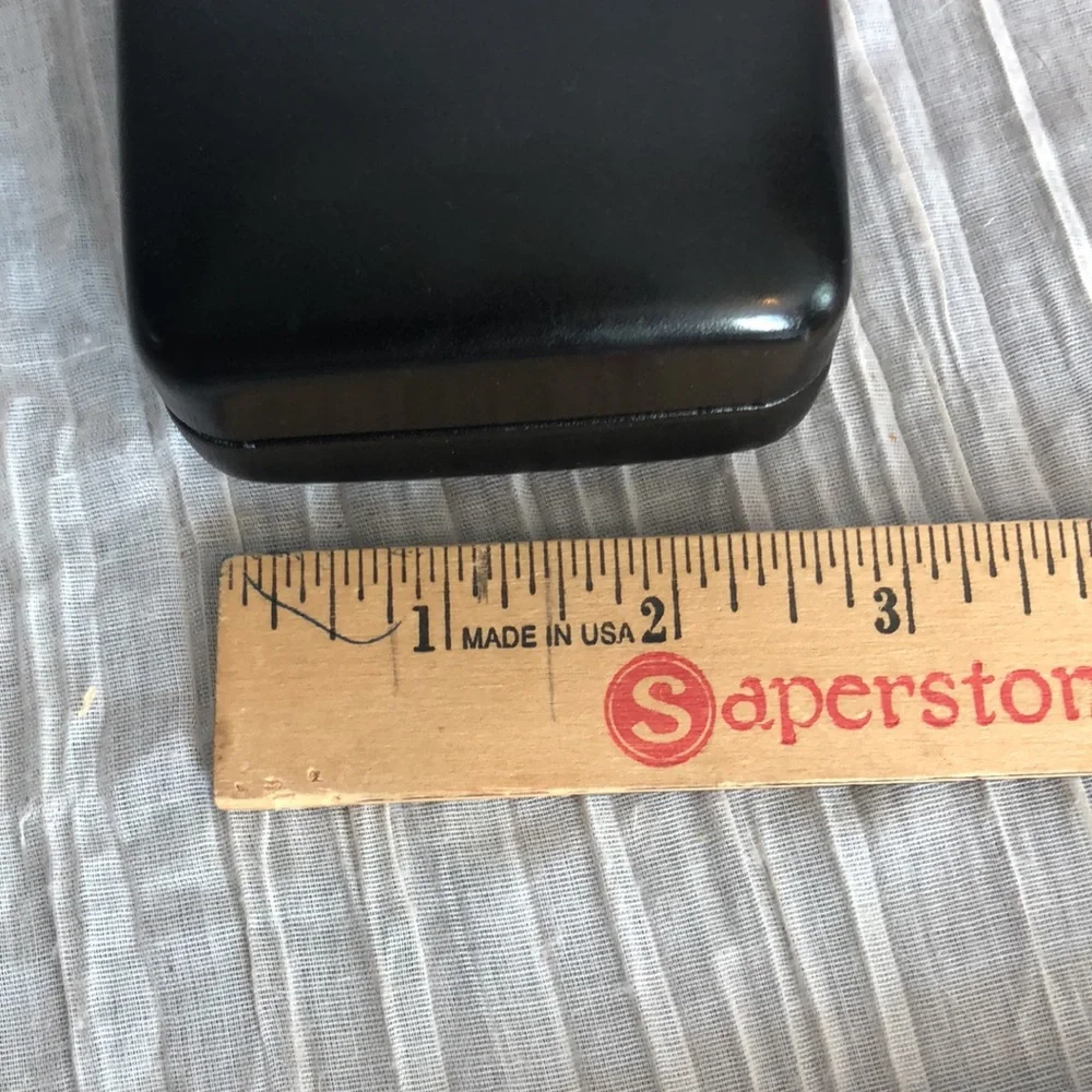 RALPH LAUREN black leather hardshell snap close eyeglasses sunglasses case